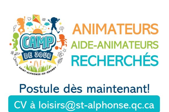 CAMP DE JOUR : ANIMATEURS / AIDE-ANIMATEURS RECHERCHÉS