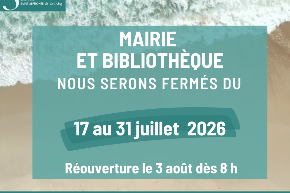 Vacances estivales 2026 (1) FERMETURE – VACANCES ESTIVALES 2026