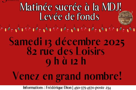 MATINÉE SUCRÉE À LA MDJ – LEVÉE DE FONDS