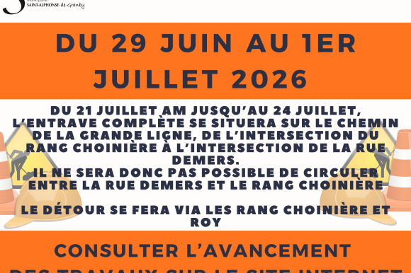 Fermeture Chemin de la Grande-Ligne - Site (8) 🚧 TRAVAUX PRÉVUS – CHEMIN DE LA GRANDE-LIGNE